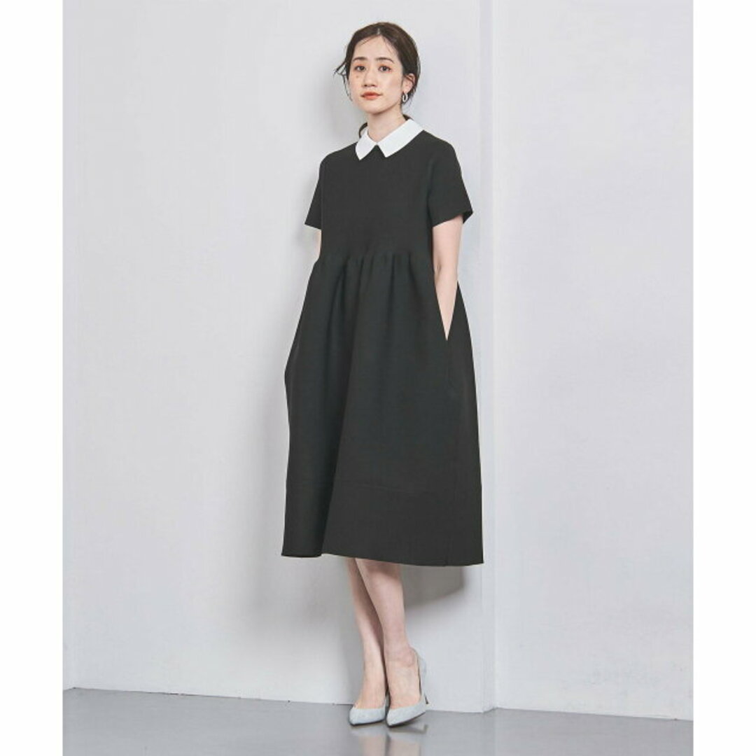 UNITED ARROWS(ユナイテッドアローズ)の【BLACK】ペプラム ショートスリーブ ワンピース レディースのワンピース(ロングワンピース/マキシワンピース)の商品写真