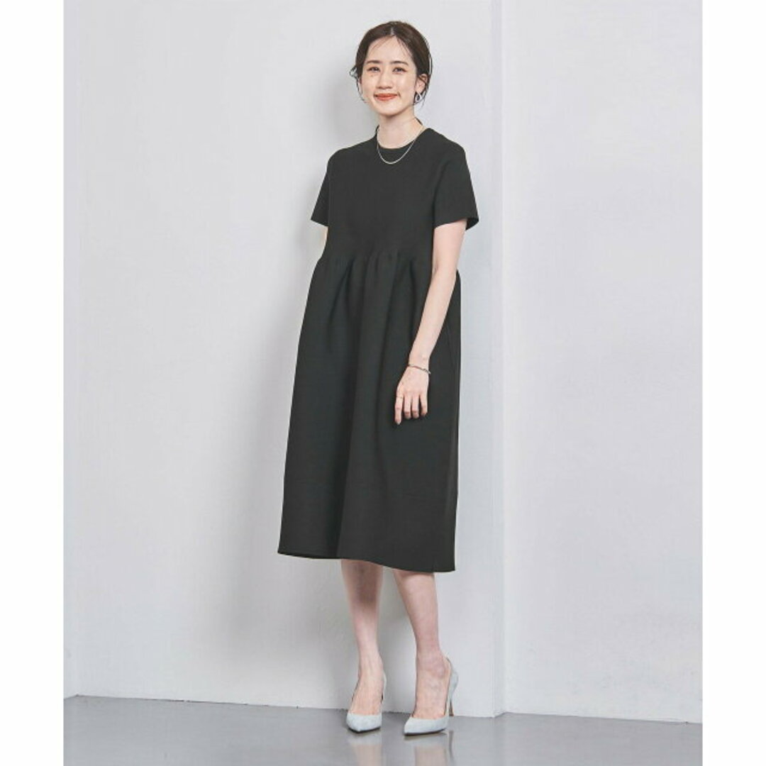 UNITED ARROWS(ユナイテッドアローズ)の【BLACK】ペプラム ショートスリーブ ワンピース レディースのワンピース(ロングワンピース/マキシワンピース)の商品写真