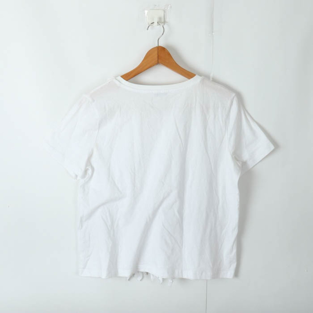 ZARA(ザラ)のザラ 半袖Ｔシャツ トップス フロントフリル レディース Lサイズ ホワイト ZARA レディースのトップス(Tシャツ(半袖/袖なし))の商品写真