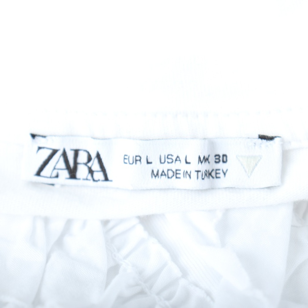 ZARA(ザラ)のザラ 半袖Ｔシャツ トップス フロントフリル レディース Lサイズ ホワイト ZARA レディースのトップス(Tシャツ(半袖/袖なし))の商品写真