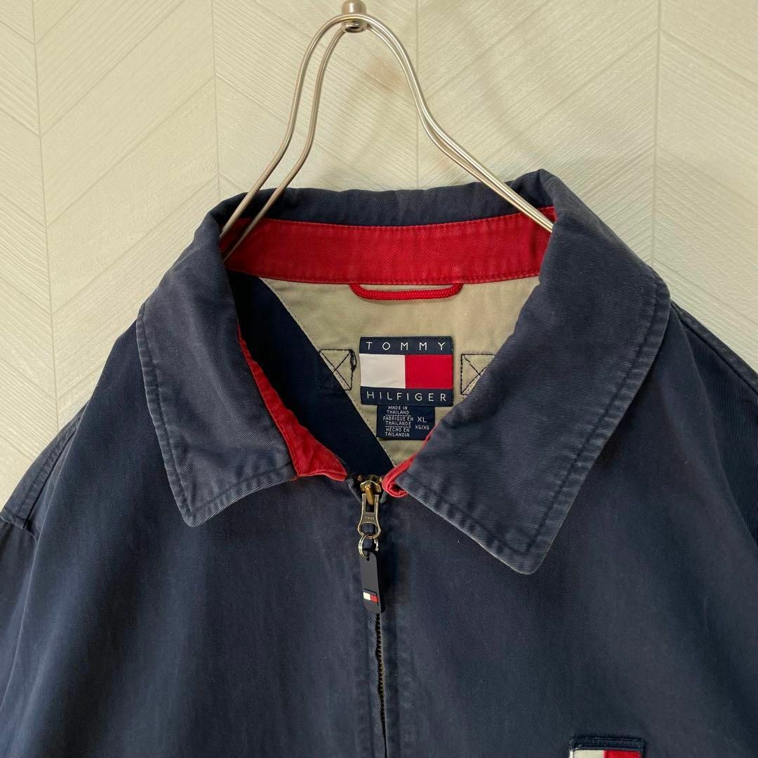 TOMMY HILFIGER(トミーヒルフィガー)の希少 90s トミー ヒルフィガー スウィングトップ オーバーサイズ XL 紺 メンズのジャケット/アウター(ブルゾン)の商品写真