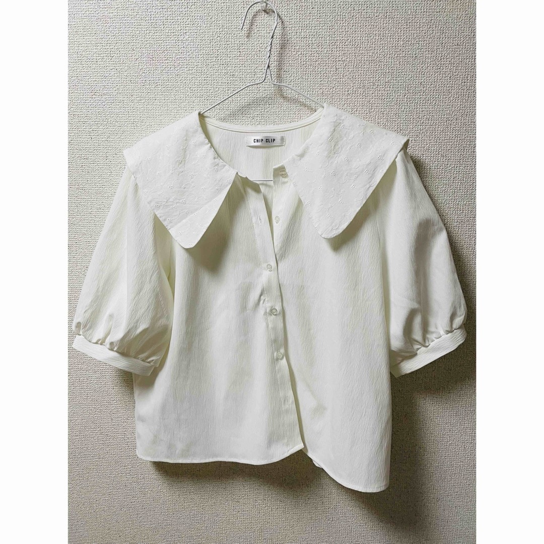 Avail(アベイル)のビッグカラー　セーラー襟　半袖 レディースのトップス(シャツ/ブラウス(半袖/袖なし))の商品写真
