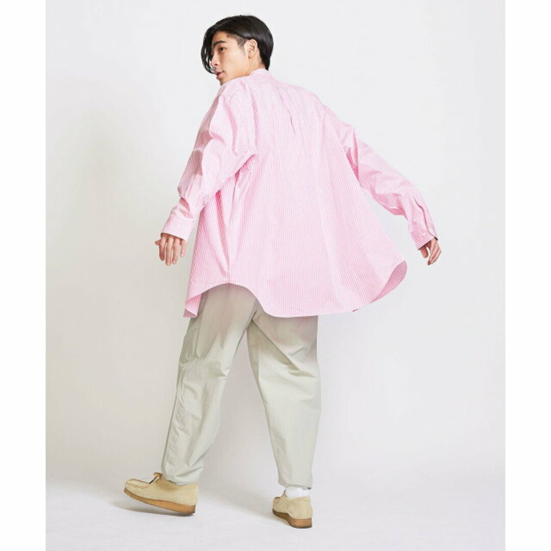 BEAUTY&YOUTH UNITED ARROWS(ビューティアンドユースユナイテッドアローズ)の【LT.PINK】【M】<info. BEAUTY&YOUTH> ブロードストライプ バンドカラー グランパシャツ メンズのトップス(シャツ)の商品写真