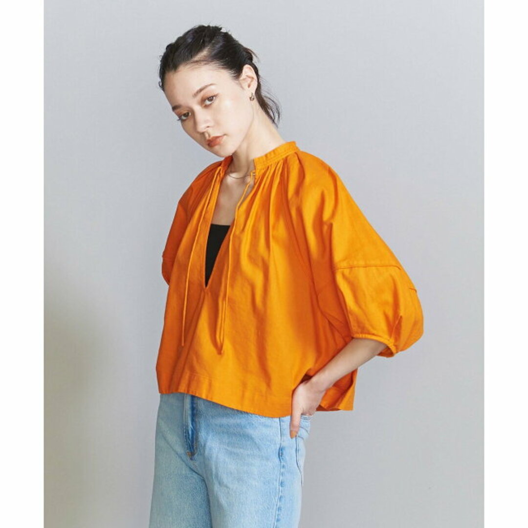 BEAUTY&YOUTH UNITED ARROWS(ビューティアンドユースユナイテッドアローズ)の【ORANGE】麻コットンドビー Vネックチュニック -ウォッシャブル- レディースのワンピース(ミニワンピース)の商品写真