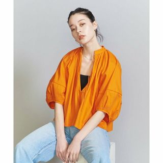 【ORANGE】麻コットンドビー Vネックチュニック -ウォッシャブル-