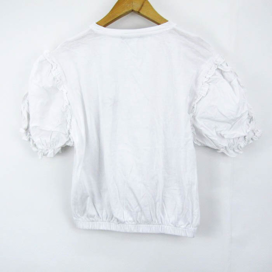 ZARA(ザラ)のザラ 半袖Tシャツ トップス カットソー パフスリーブ フリル レディース Mサイズ ホワイト ZARA レディースのトップス(Tシャツ(半袖/袖なし))の商品写真