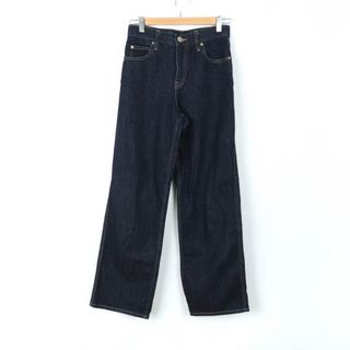 ユニクロ(UNIQLO)のユニクロ デニムパンツ ジーンズ ストレート シンプル UNIQLO JEANS レディース 22(56cm)サイズ ネイビー UNIQLO(デニム/ジーンズ)