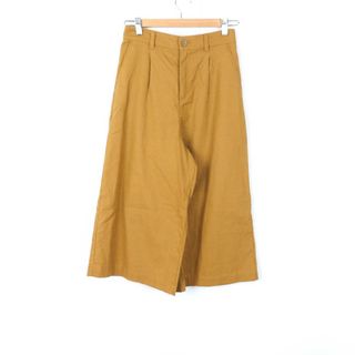 ユニクロ(UNIQLO)のユニクロ パンツ ワイド ウエストゴム クロップド タック入り レディース Sサイズ イエロー UNIQLO(その他)