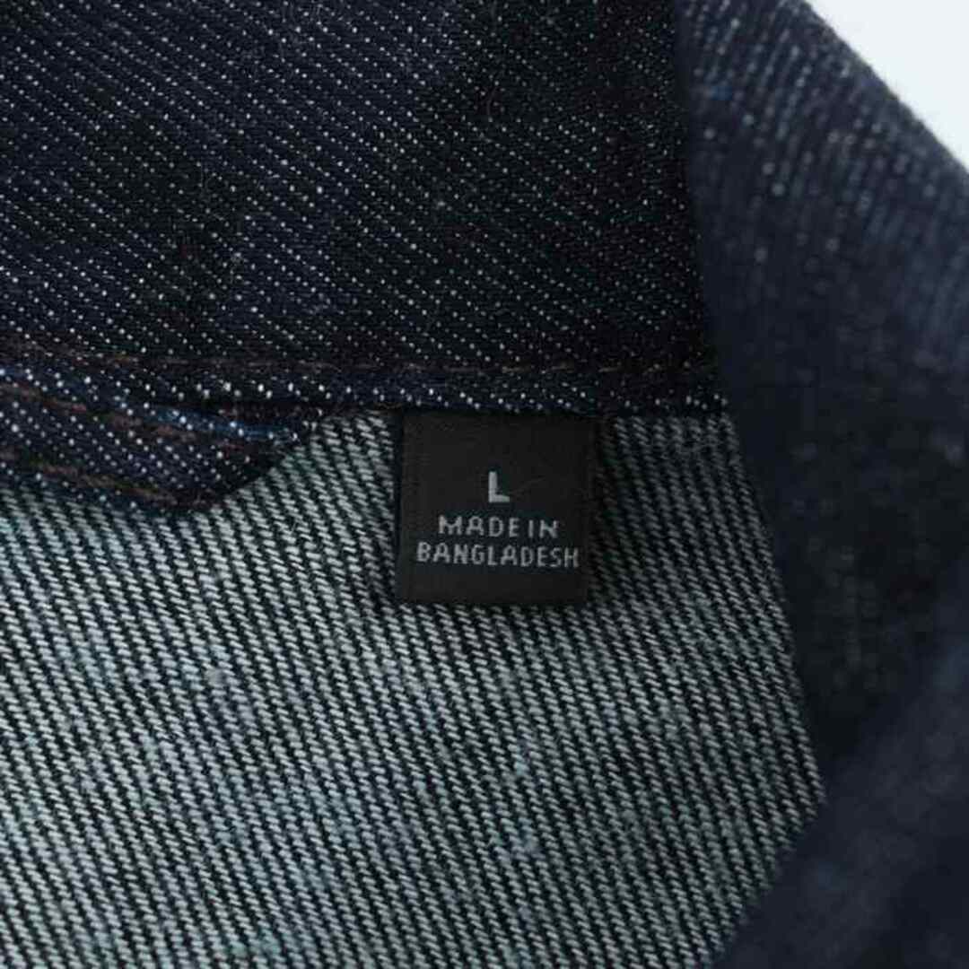 UNIQLO(ユニクロ)のユニクロ デニムジャケット アウター ブルゾン ロング メンズ Lサイズ ネイビー UNIQLO メンズのジャケット/アウター(Gジャン/デニムジャケット)の商品写真