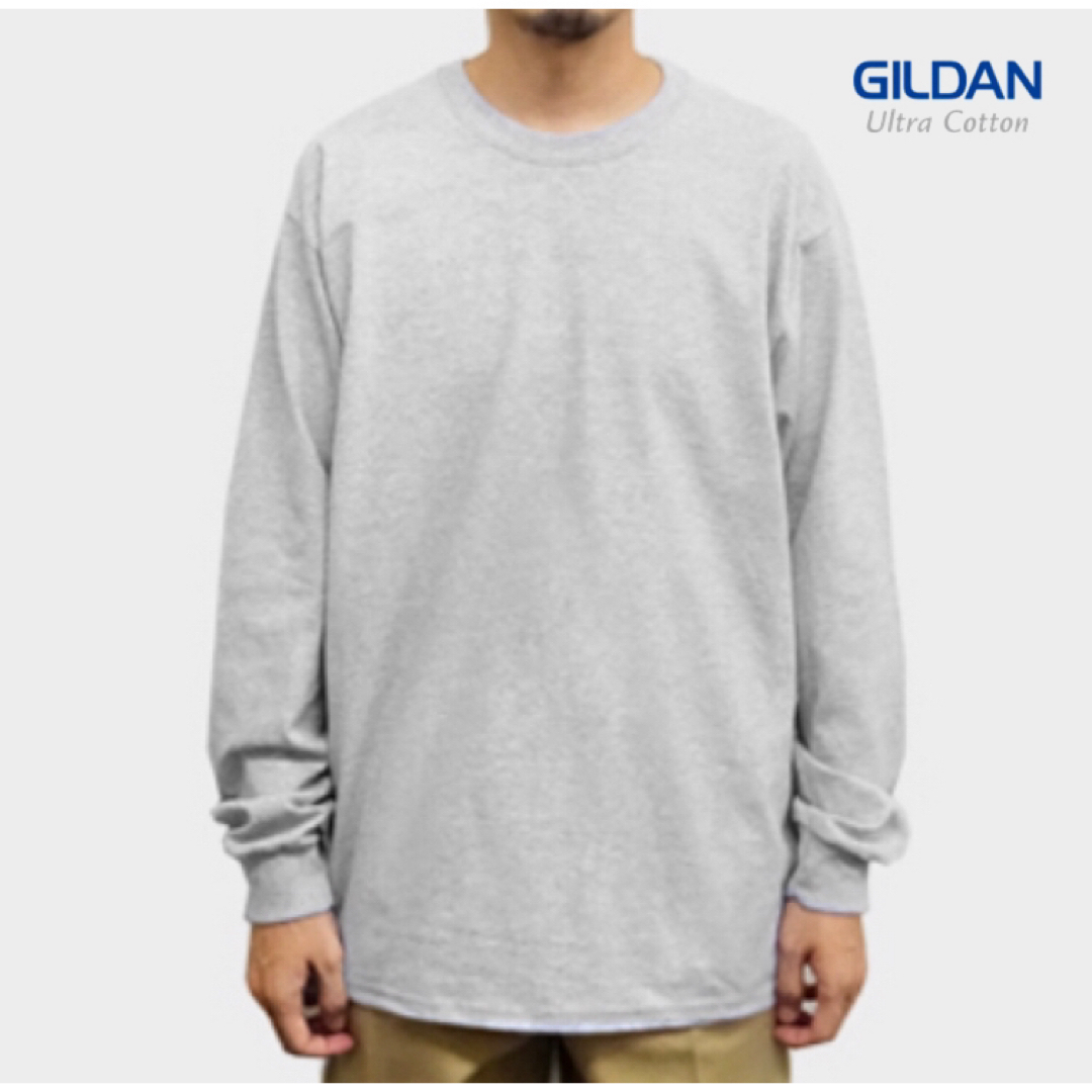 GILDAN(ギルタン)のGILDAN ギルダン 6ozウルトラコットン 無地 長袖Tシャツ　グレー　 メンズのトップス(Tシャツ/カットソー(七分/長袖))の商品写真