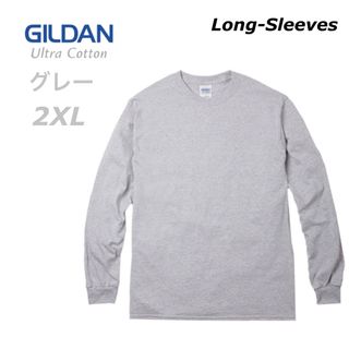 GILDAN ギルダン 6ozウルトラコットン 無地 長袖Tシャツ　グレー　