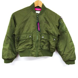 トミーヒルフィガー ミリタリージャケット MA-1 アウター キッズ 女の子用 122サイズ カーキ TOMMY HILFIGER