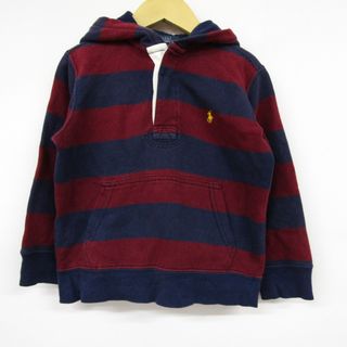 ポロバイラルフローレン 長袖パーカー スウェット スエット キッズ 男の子用 110サイズ レッド×ネイビー Polo by Ralph Lauren(Tシャツ/カットソー)