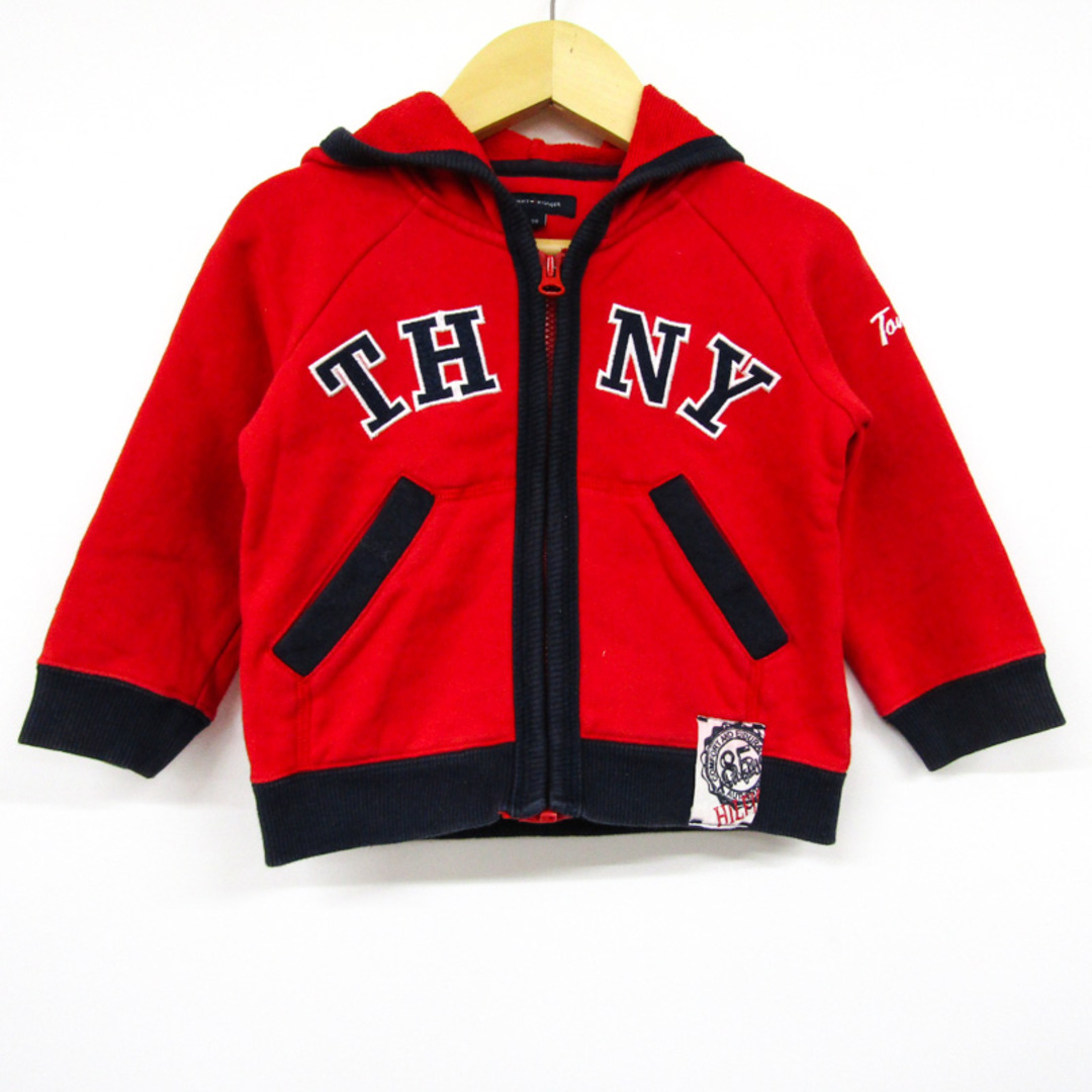 TOMMY HILFIGER(トミーヒルフィガー)のトミーヒルフィガー ジップアップパーカー スウェット スエット ベビー 男の子用 90サイズ レッド×ネイビー TOMMY HILFIGER キッズ/ベビー/マタニティのベビー服(~85cm)(その他)の商品写真