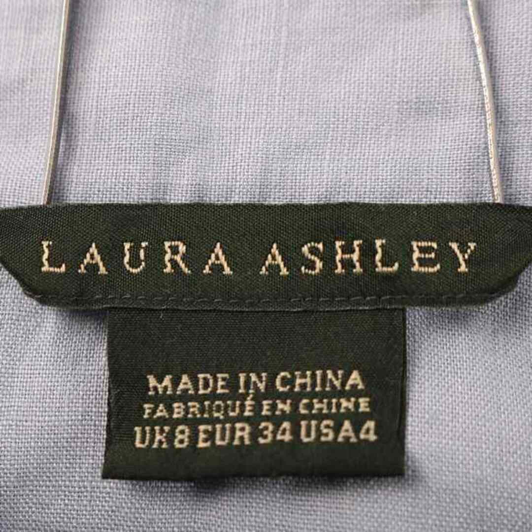 LAURA ASHLEY(ローラアシュレイ)のローラアシュレイ ラップスカート ロング丈 リネン100％ ボトムス レディース USA 4サイズ ブルー Laura Ashley レディースのスカート(ロングスカート)の商品写真