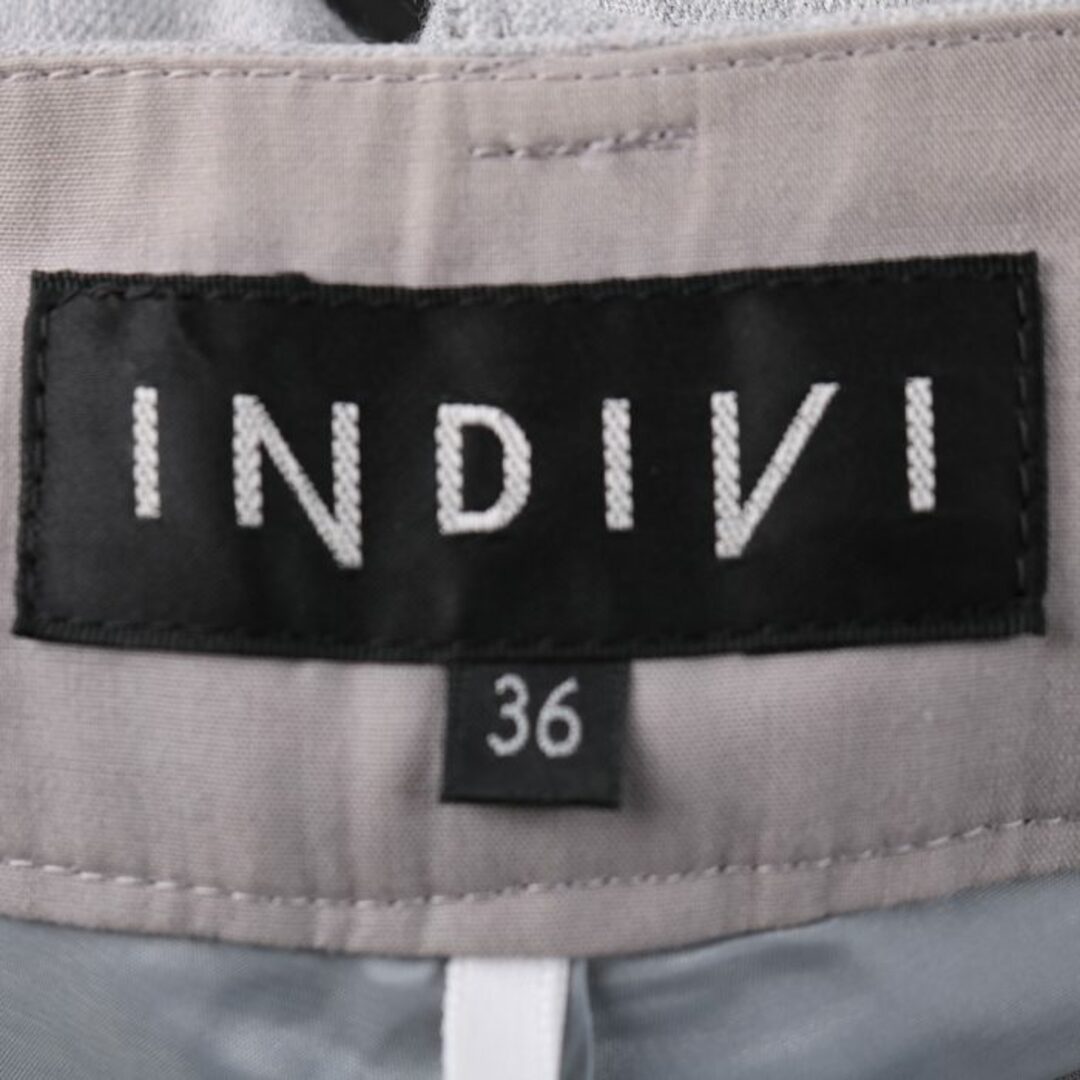 INDIVI(インディヴィ)のインディヴィ スラックス オフィス ウール混 ストレッチ 日本製 ボトムス レディース 36サイズ グレー INDIVI レディースのパンツ(その他)の商品写真