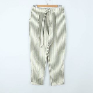 ザラ(ZARA)のザラ ロングパンツ ストライプ柄 コットン100％ ボトムス レディース USA XSサイズ カーキ ZARA(その他)