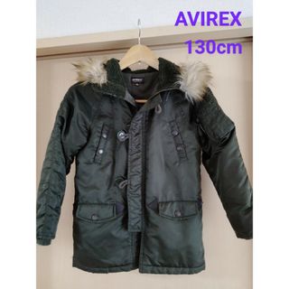 【№506】●AVIREX モッズコート 130cm ミリタリーコート カーキ