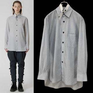 ワイズ(Y's)のY's STRIPED COTTON DOUBLE COLLAR SHIRT 1(シャツ/ブラウス(長袖/七分))