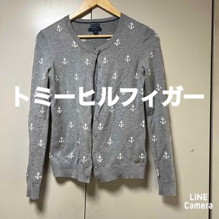 トミーヒルフィガー(TOMMY HILFIGER)のトミーヒルフィガー　コットンカーディガン　⚓️プリント(カーディガン)