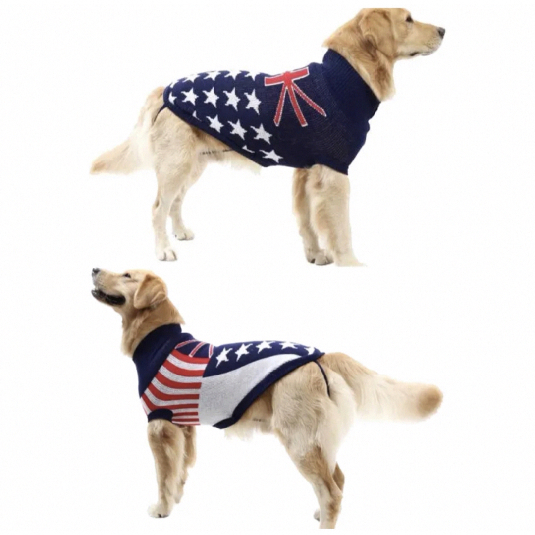 【ペット用】大型犬用 犬服 冬用 ハイネックニット セーター 国旗柄 6XL その他のペット用品(犬)の商品写真