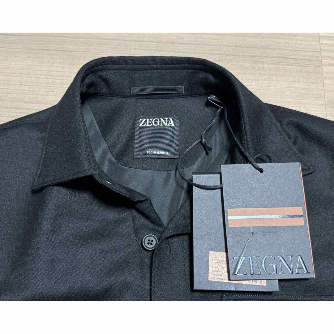 Ermenegildo Zegna(エルメネジルドゼニア)の新品 ZEGNA ゼニア シャツジャケット ウール オーバーシャツ ブラック メンズのジャケット/アウター(ブルゾン)の商品写真