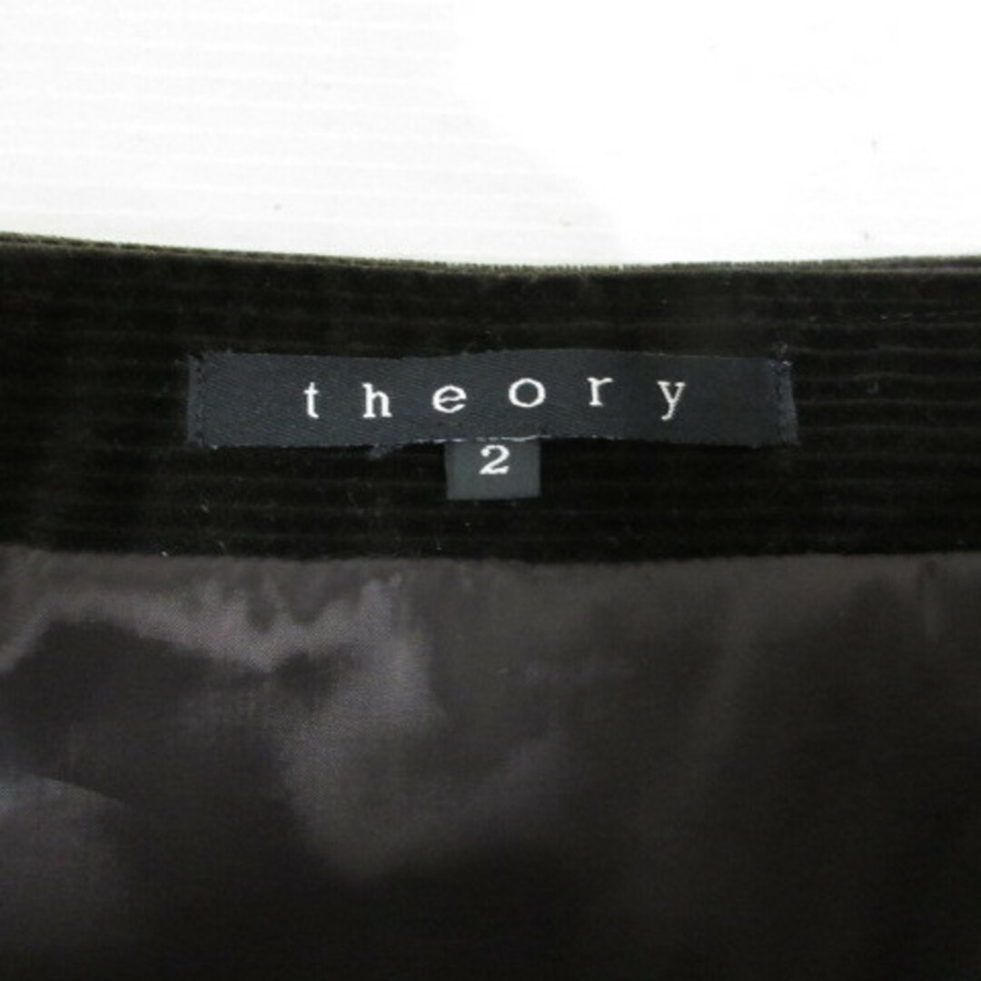 theory(セオリー)のセオリー theory コーデュロイ 台形 スカート 2 こげ茶 ダークブラウン レディースのスカート(ひざ丈スカート)の商品写真