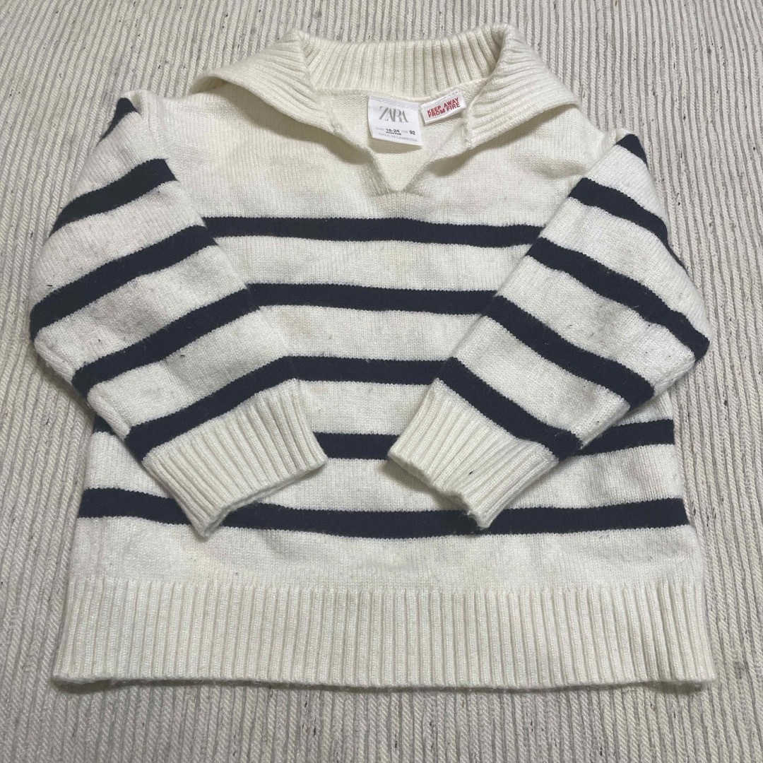 ZARA KIDS(ザラキッズ)のZARA ベビー　キッズ　ボーダーニット　92 キッズ/ベビー/マタニティのキッズ服男の子用(90cm~)(ニット)の商品写真