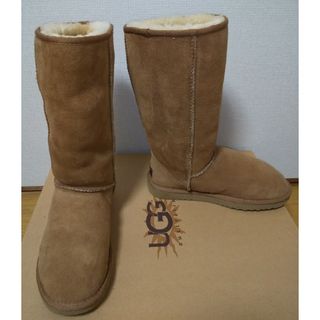 アグオーストラリア(UGG AUSTRALIA)のUGGアグ 24cm クラッシックトール ロングブーツ ムートン キャメル W7(ブーツ)