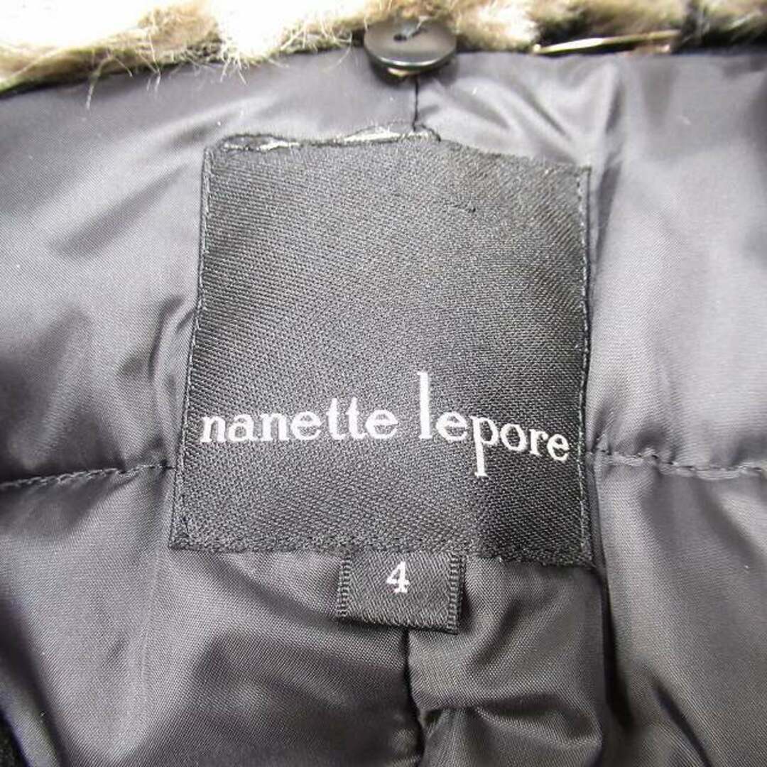 Nanette Lepore(ナネットレポー)の美品 ナネットレポー フレアライン ダウンコート フランネル生地 ファー襟 レディースのジャケット/アウター(ダウンコート)の商品写真