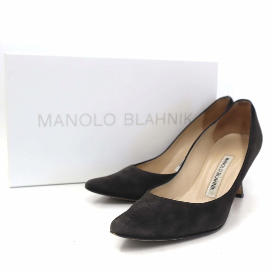 MANOLO BLAHNIK(マノロブラニク)のマノロブラニク MANOLO BLAHNIK スエード BBパンプス 黒 35 レディースの靴/シューズ(ハイヒール/パンプス)の商品写真