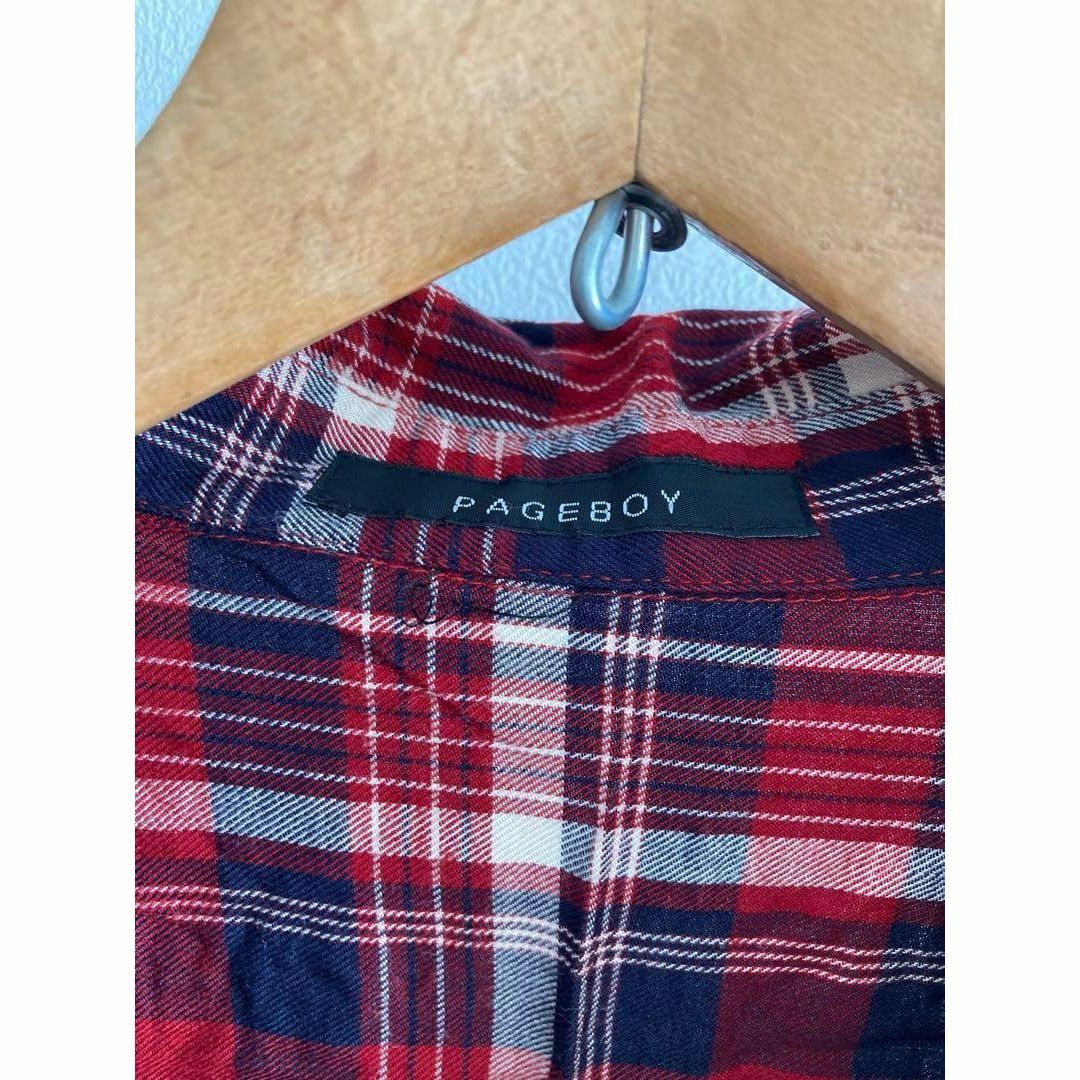 PAGEBOY(ページボーイ)のページボーイ　シャツ　カットソー　チェックシャツ　七分袖 レディースのトップス(シャツ/ブラウス(長袖/七分))の商品写真