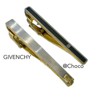 ジバンシィ(GIVENCHY)のGIVENCHY ジバンシー ロゴ ゴールド シルバー ブラック タイピン(ネクタイピン)