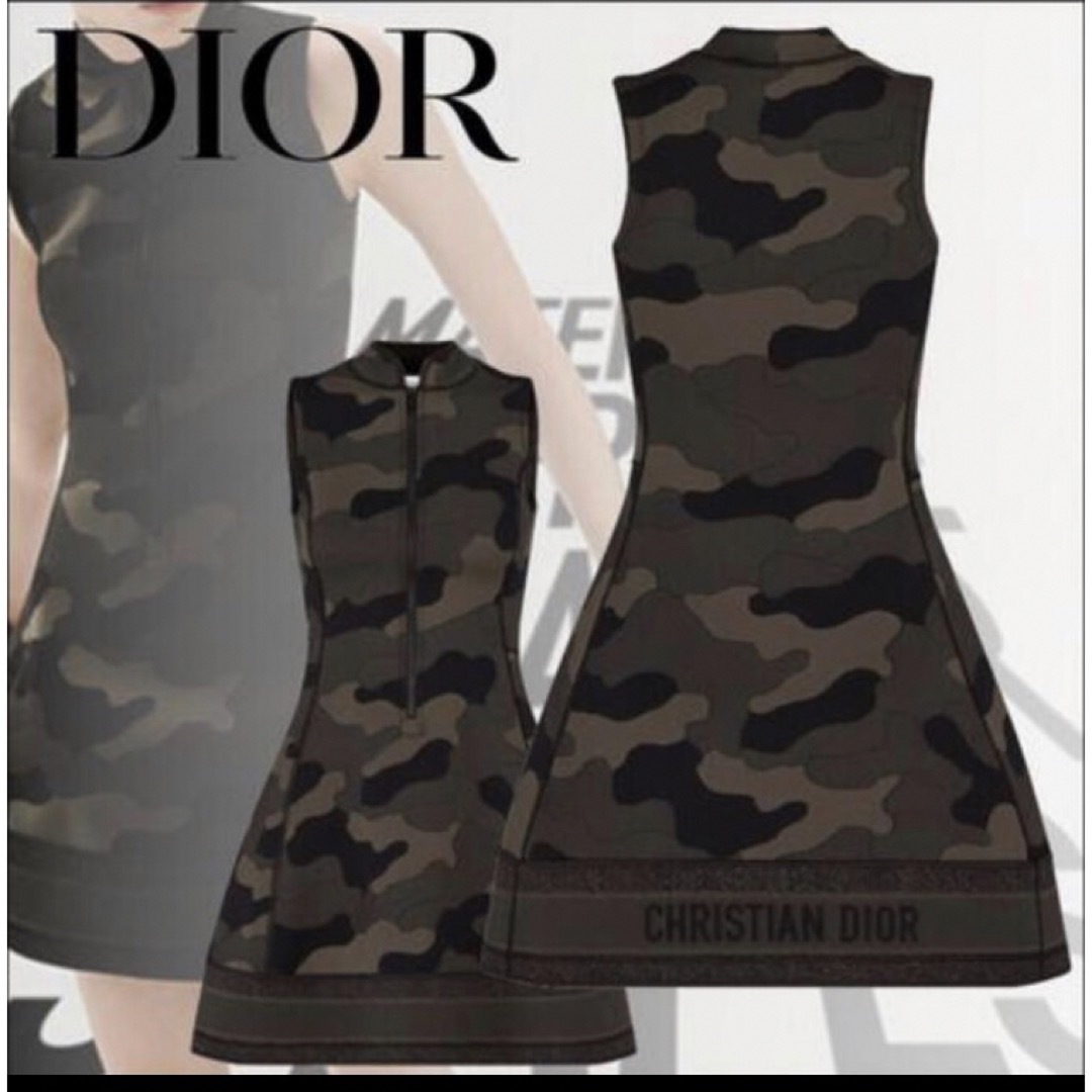 Christian Dior(クリスチャンディオール)の【極美品】Dior  カムフラージュ 迷彩 ロゴ ワンピース レディースのワンピース(ミニワンピース)の商品写真