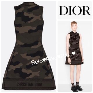 クリスチャンディオール(Christian Dior)の【極美品】Dior  カムフラージュ 迷彩 ロゴ ワンピース(ミニワンピース)