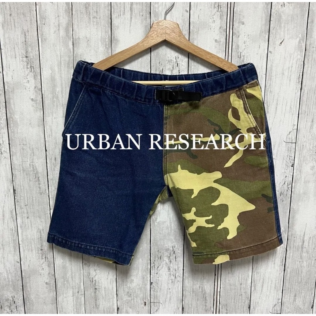 URBAN RESEARCH(アーバンリサーチ)のURBAN RESEARCH 迷彩×デニム　切り替えショートパンツ！ メンズのパンツ(ショートパンツ)の商品写真