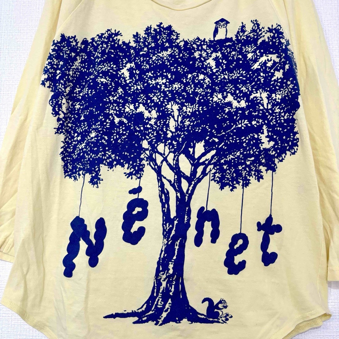 Ne-net(ネネット)の格安Ne-netネネット/ロゴプリントラグランTシャツ日本製 七分袖 綿100 レディースのトップス(Tシャツ(長袖/七分))の商品写真