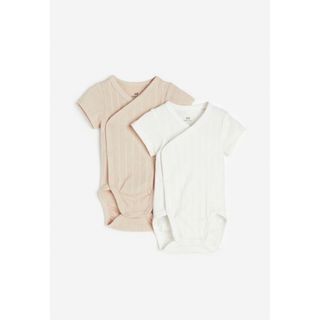 エイチアンドエム(H&M)のh&m ベビー キッズ ラップボディスーツ2枚セット(ロンパース)