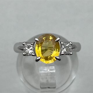 pt850 イエローサファイア1.37ct ダイヤ0.3ct リング(リング(指輪))