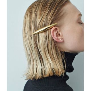 ドゥーズィエムクラス(DEUXIEME CLASSE)の＜LETICIA＞メタル バレッタ　ゴールド(バレッタ/ヘアクリップ)