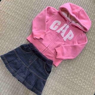 ベビーギャップ(babyGAP)のgap パーカー　3can4on  スカート風キュロット　90センチ　セット売り(スカート)