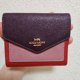 COACH - COACH コーチ レオパード柄 ジップ 二つ折り財布 【USED 美品