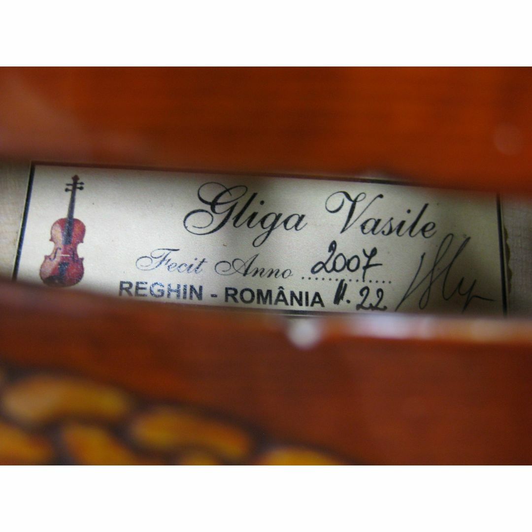 製作証明書付き】 Gliga Vasile 最上位 装飾バイオリン 4/4の 製作証明書付き】 Gliga Vasile 最上位 装飾バイオリン 4/4の