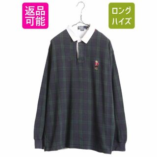 ラルフローレン(Ralph Lauren)の90s ポロベア ポロ ラルフローレン 長袖 ラガーシャツ メンズ L / 90年代 オールド POLO 長袖シャツ ラグビー ブラックウォッチ チェック(シャツ)