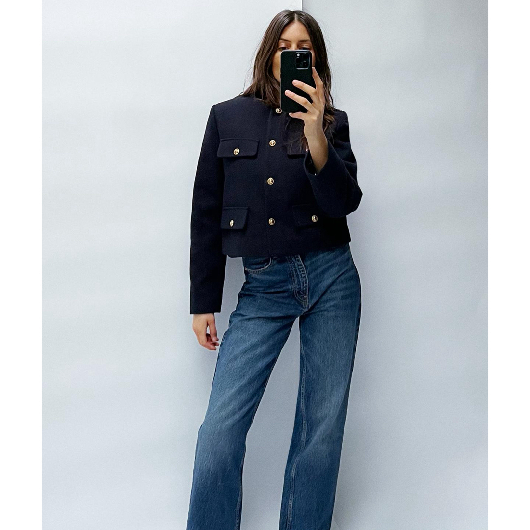 【ZARA】ザラ フラップ クロップドジャケット 【ZARA】ザラ フラップ クロップドジャケット
