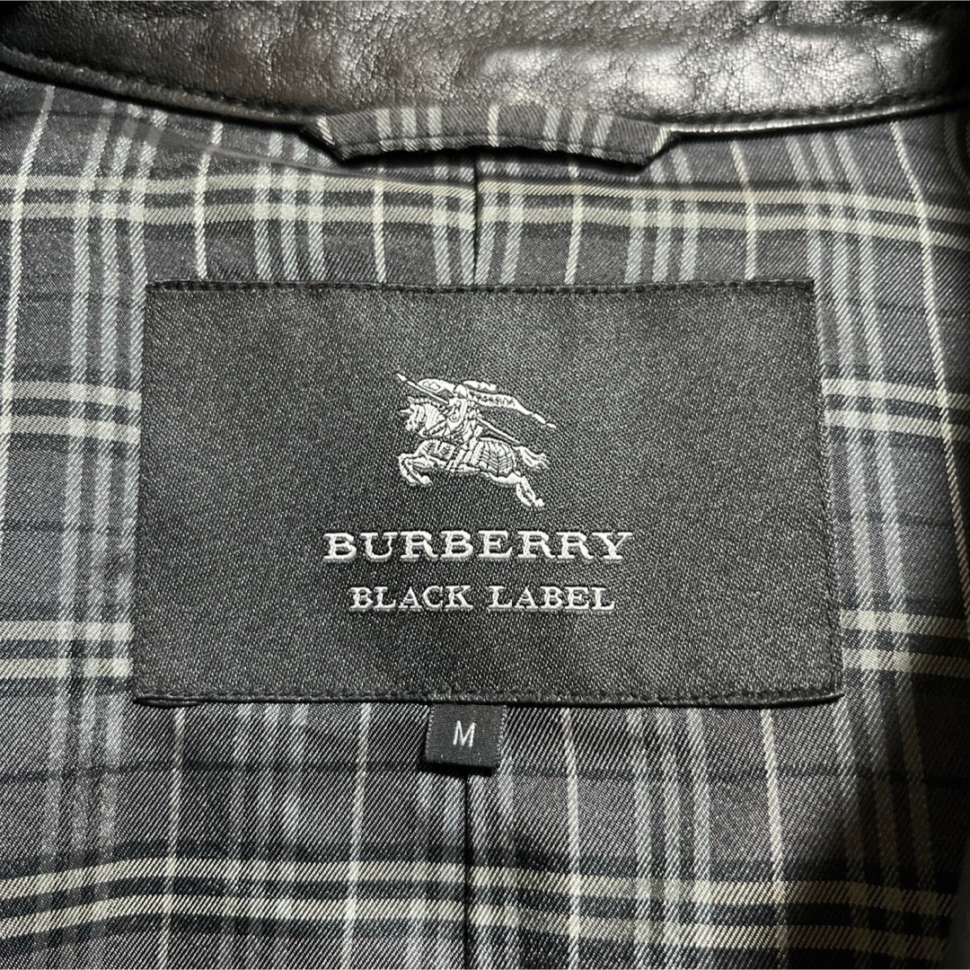 BURBERRY BLACK LABEL(バーバリーブラックレーベル)の【希少】高級 BURBERRY BLACKLABEL 本革 ライダースジャケット メンズのジャケット/アウター(ライダースジャケット)の商品写真