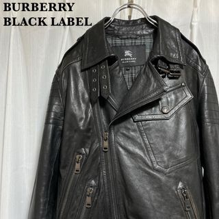 バーバリーブラックレーベル(BURBERRY BLACK LABEL)の【希少】高級 BURBERRY BLACKLABEL 本革 ライダースジャケット(ライダースジャケット)