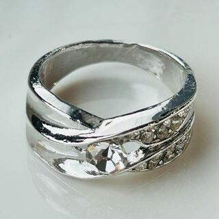 ジュエリー　リング　指輪　13号　クリスタル　ファッションリング　メッキ(リング(指輪))