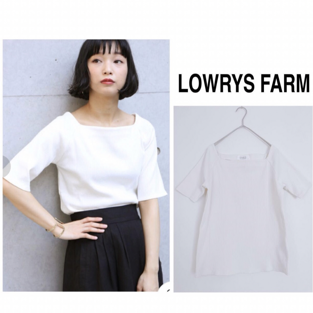 LOWRYS FARM(ローリーズファーム)のLOWRYS FARM 使えるリブスクエアカットソー 美品 レディースのトップス(カットソー(半袖/袖なし))の商品写真