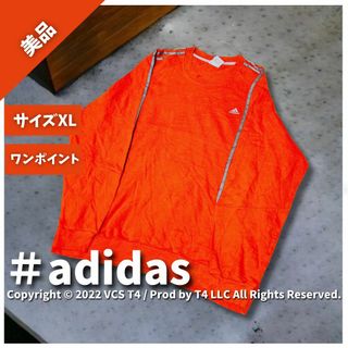 アディダス(adidas)の【美品】アディダス スウェット XL オレンジ ✓3774(その他)